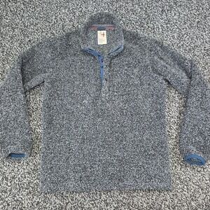 Relwen Shag Sherpa Fleece 1/4 Snap Zip Pullover Size Small Gray